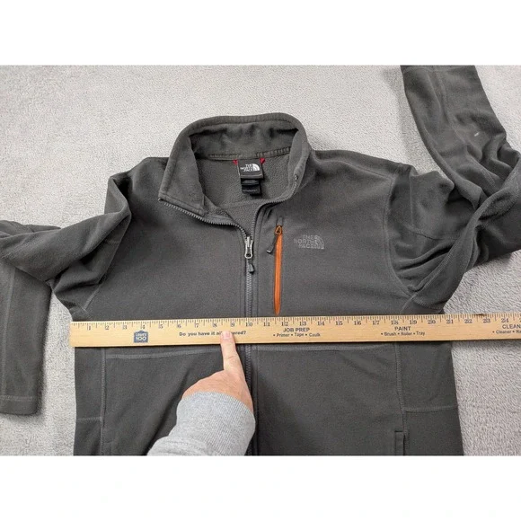 The North Face Mens Polartec Classic Full Zip Fleece Jacket Gray Orange Size M - Picture 5 of 11